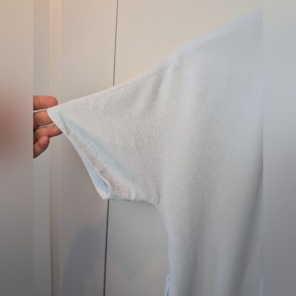 BABATON ARITZIA Wallace Dress Baby Blue Color Size XS Wrap Mini Dress - Picture 5 of 13